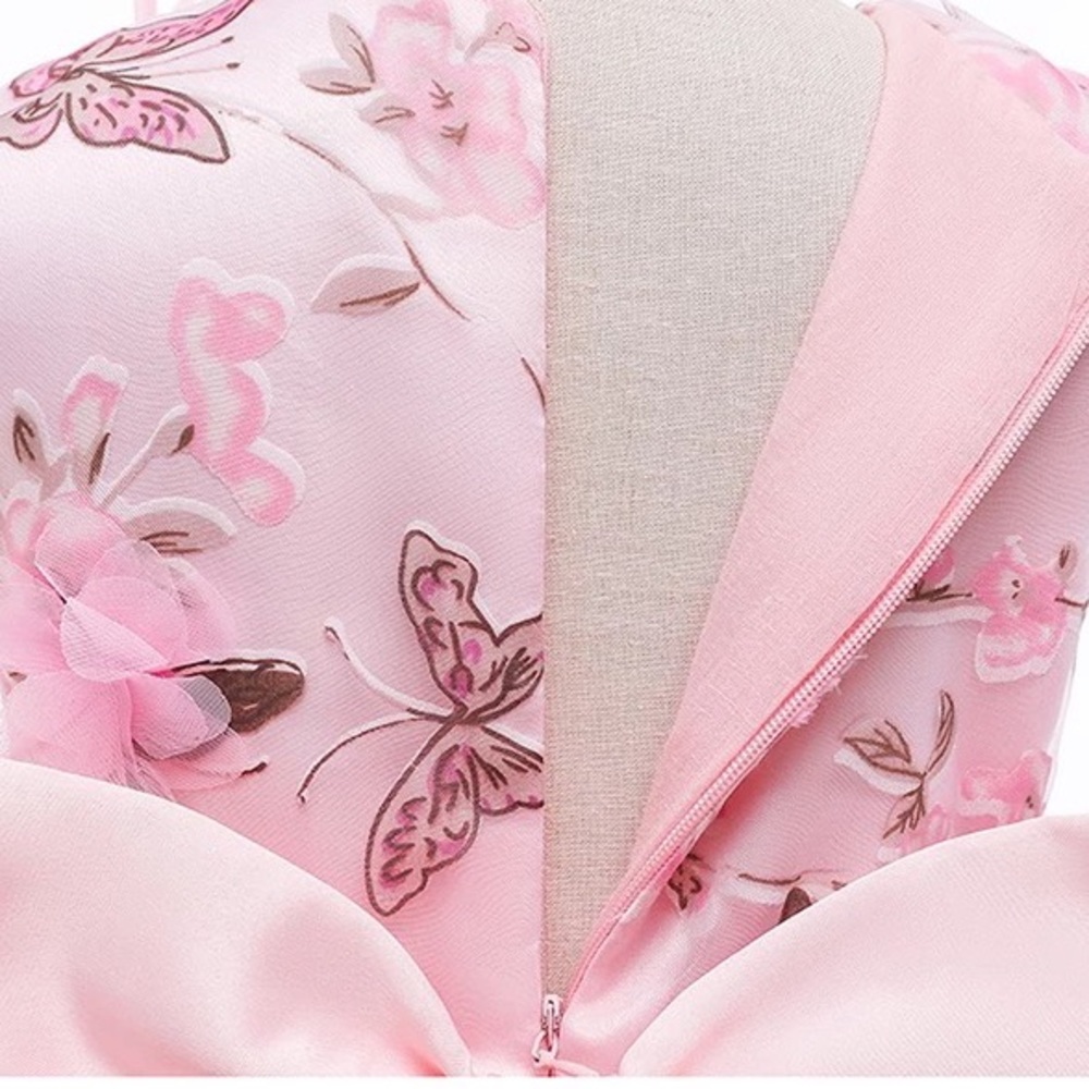 Birthday princess butterflies and flowers luxury embroidered dress 5037 - Picture 6 of 9
